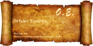 Orbán Eperke névjegykártya